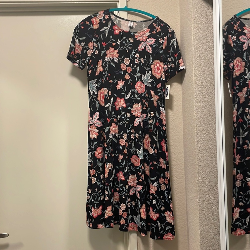 Black floral tall old navy dress
